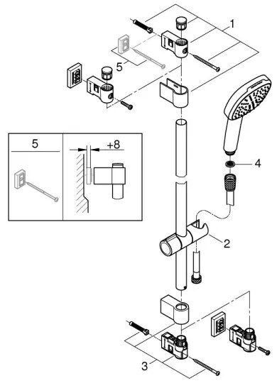 GROHE 2639810E - Sprchová súprava VITALIO COMFORT 110 600 mm lesklý chróm