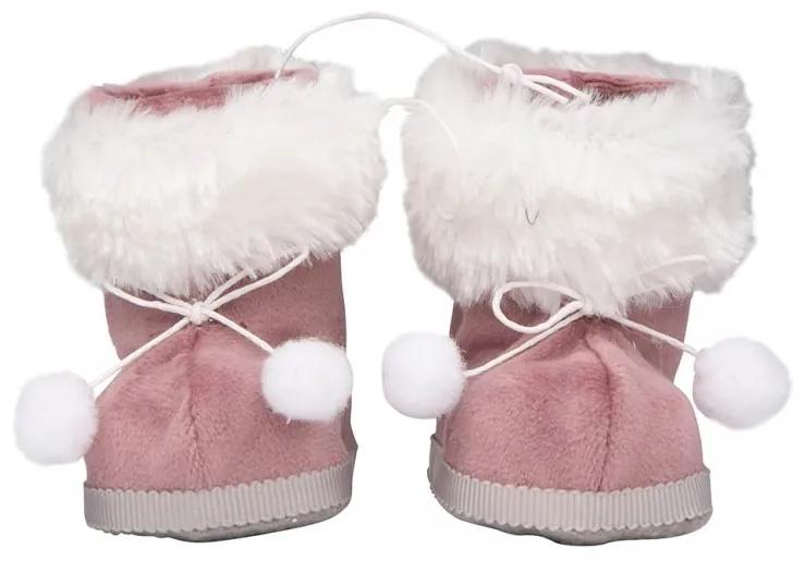 Altom Sada vianočných ozdôb, zamatové topánočky, 10x8 cm Farba: Béžová