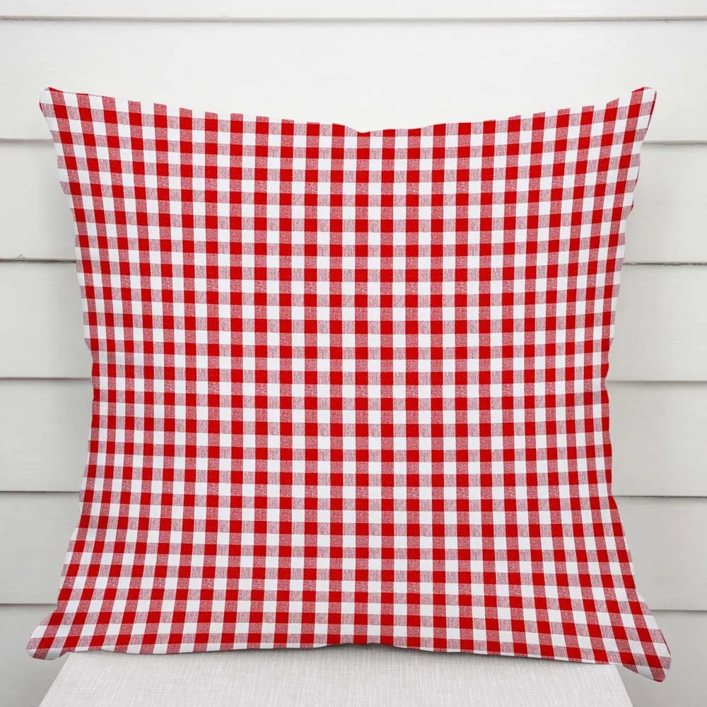 Biante Bavlnená obliečka na vankúš Olivia OL-008 Červeno-biela kocka malá 50 x 70 cm