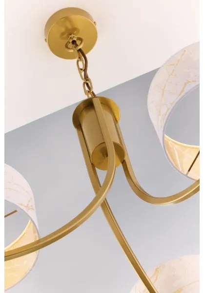 Jupiter 2096 - Luster na reťazi ARTHUR 3xE27/15W/230V biela/zlatá/mramorový dekor