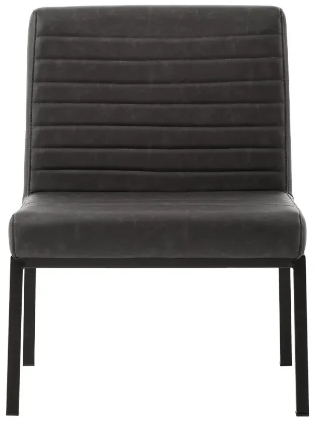 furniture-nabytek.cz - Čalúnená stolička Wingston z umelej kože a kovu, nosnosť 250 kg, šedá
