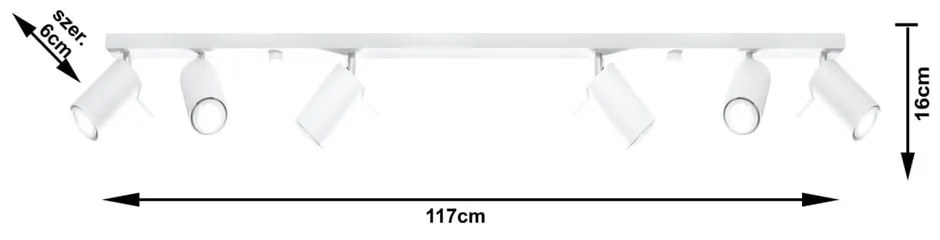Biele stropné svietidlo Nice Lamps Etna 6L