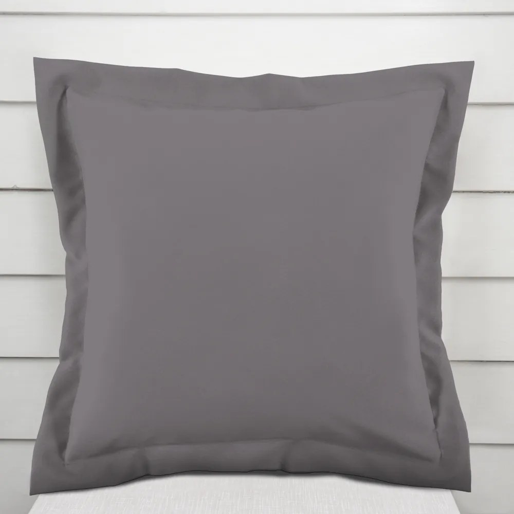 Biante Bavlnená obliečka na vankúš s lemom Moni MO-077 Sivá 40 x 40 cm