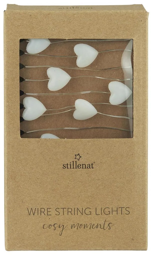 IB Laursen Svietiaci LED reťaz so 40 srdcami a časovačom STILLENAT