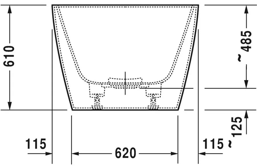 Duravit DuraSquare - Vaňa do priestoru 1850x850 mm s panelom a podstavcom, biela 700430000000000