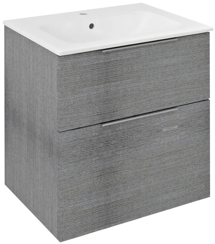 Sapho Sapho, CIRASA umývadlová skrinka 59,3x64x46cm, dub strieborný, CR601-1111