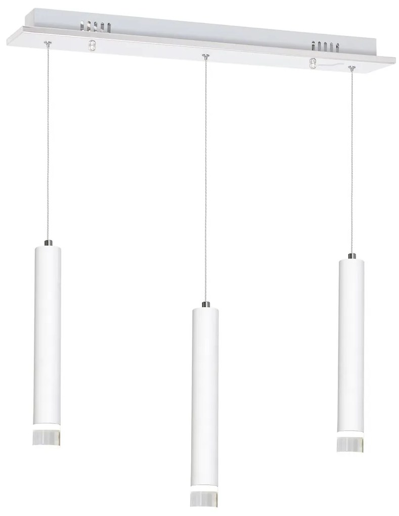 Závesné svietidlo Alba, 3x biele kovové tienidlo, w