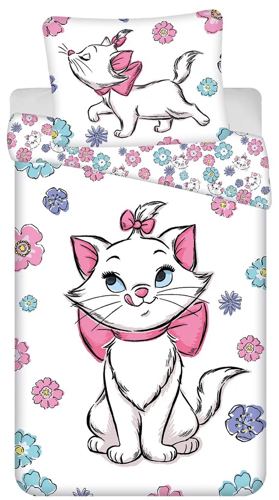 Jerry Fabrics Bavlnené obliečky 140x200 + 70x90 cm - Marie Cat "Floral"