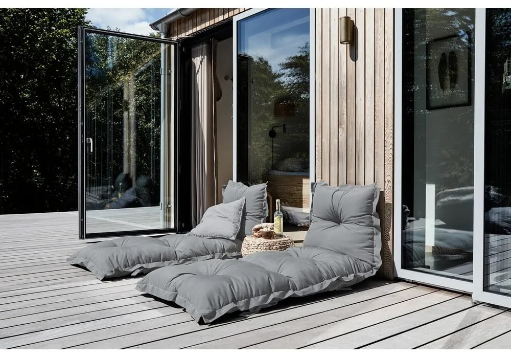 Tmavosivý variabilný futón vhodný do exteriéru Karup OUT™ Sit&amp;Sleep Dark Grey