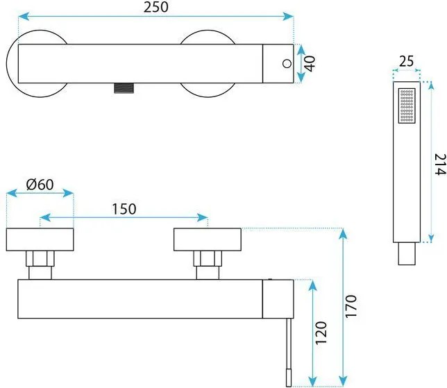 Rea Venti, sprchová batéria s ručnou sprchovou súpravou, chrómová, REA-B9790