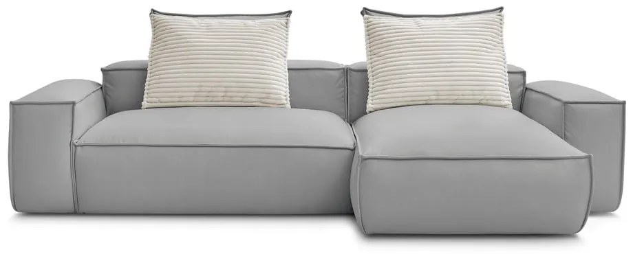 Svetlosivá rohová pohovka z imitácie kože Boheme – Bobochic Paris