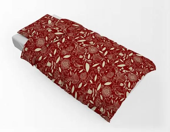 HOME ELEMENTS Bavlnené obliečky, červená, jednolôžko 140 x 200 cm vankúš 70x90 cm