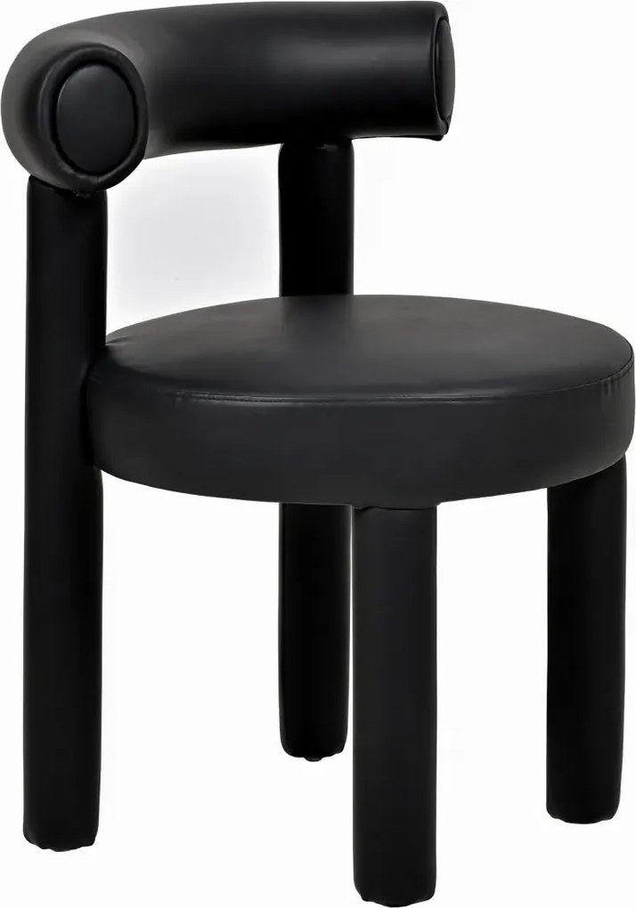 Designová jídelní židle Leith umělá kůže černá
