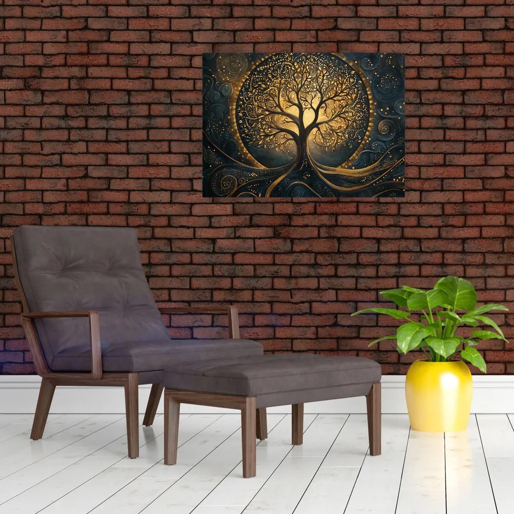 Obraz – Strom so zlatou aurou (70x50 cm)
