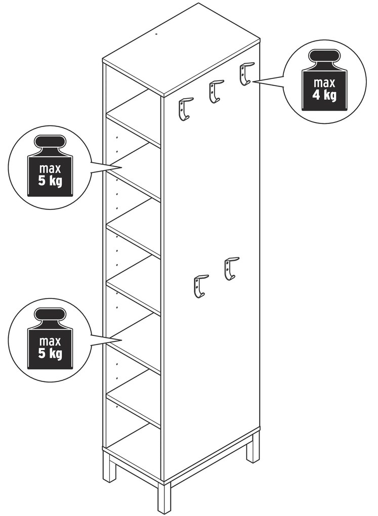 Polica na topánky so šatníkovou skriňou