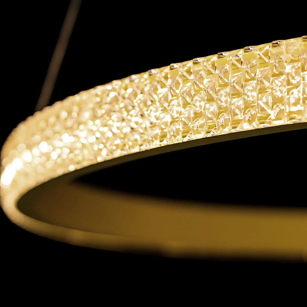 Toolight Toolight, LED závesné osvetlenie, 38W, 3000K, LHJ044-CP2, zlatá, OSW-60027