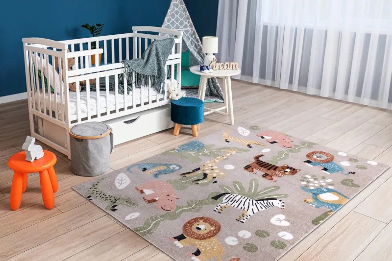 Dywany Łuszczów, Detský kusový koberec Fun Africa beige, 120x170, viacfarebná, detská izba