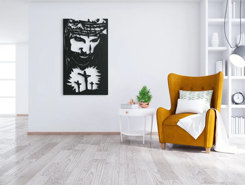drevko Drevený obraz Golgota Rozmer obrazu: 44,5 x 26 cm, Farba dekorácie: Čierna
