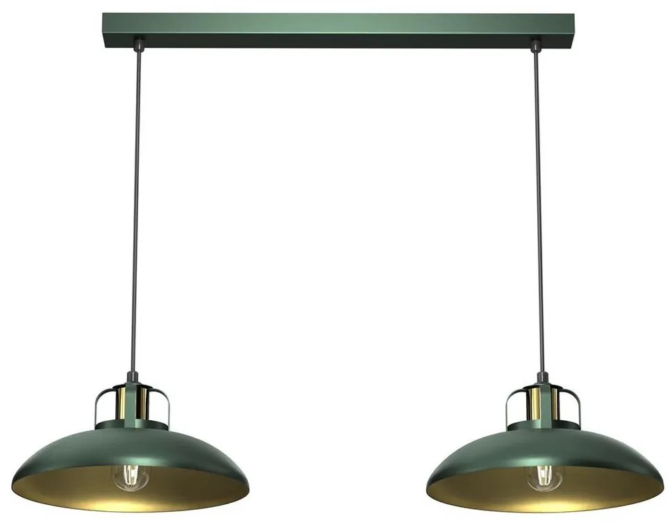 Luster na lanku FELIX 2xE27/60W/230V zelená