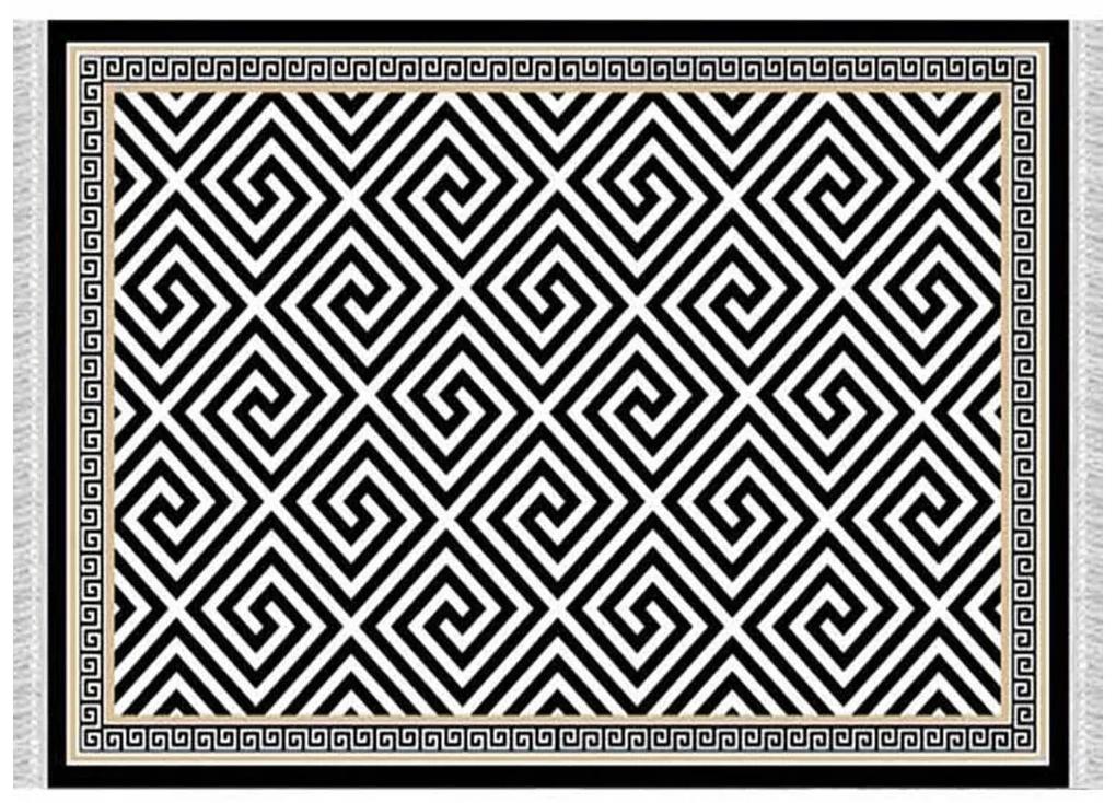 Tempo Kondela Koberec, čierno-biely vzor, 80x150, MOTIVE
