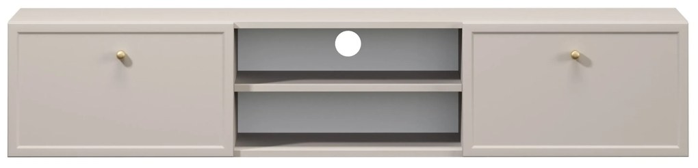 Závesný TV stolík Lorini 150 cm – kašmírová / zlaté úchytky G