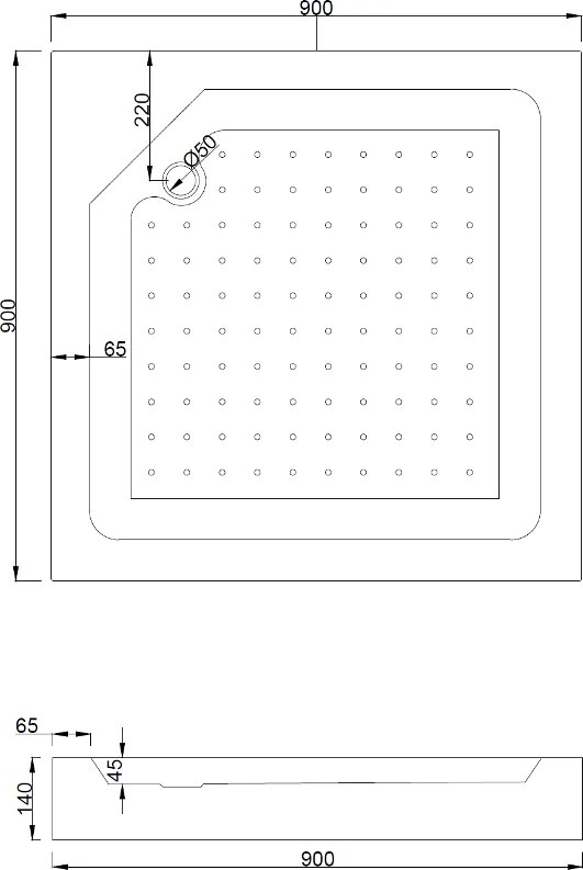 Mexen Rio, štvorcový sprchový kút 90 x 90 cm, 6mm číre sklo, chrómový profil + biela sprchová vanička RIO, 860-090-090-01-00-4510