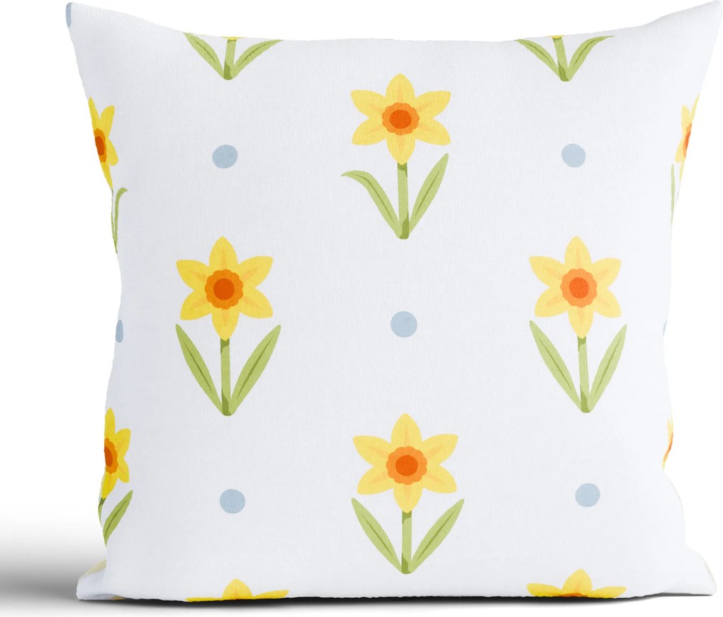Bavlnená obliečka na vankúš Renforcé 40 × 40 cm - Narcis bieložlté