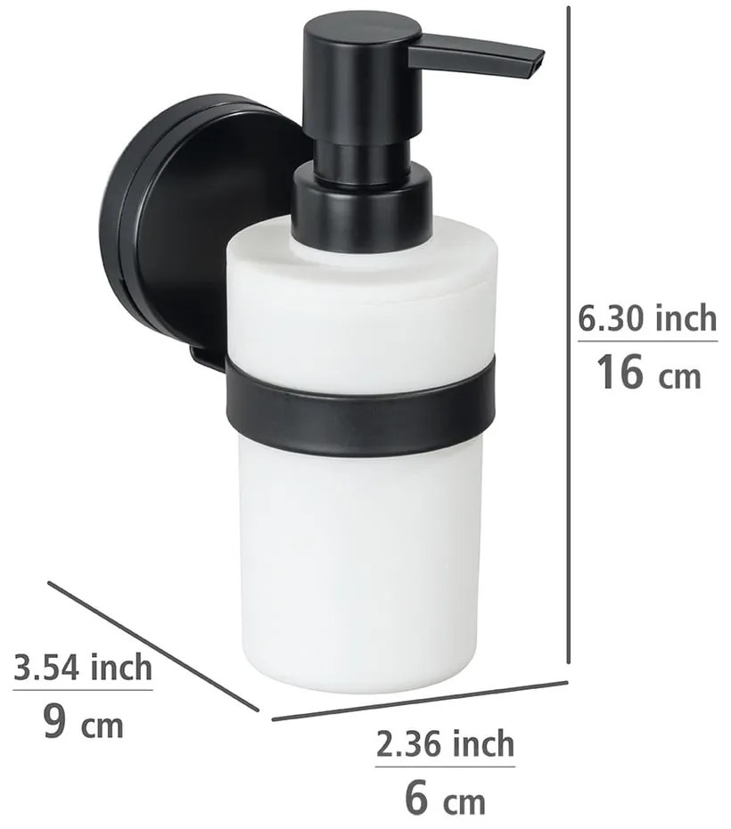 Čierno-biely nástenný dávkovač mydla Wenko Static-Loc® Plus