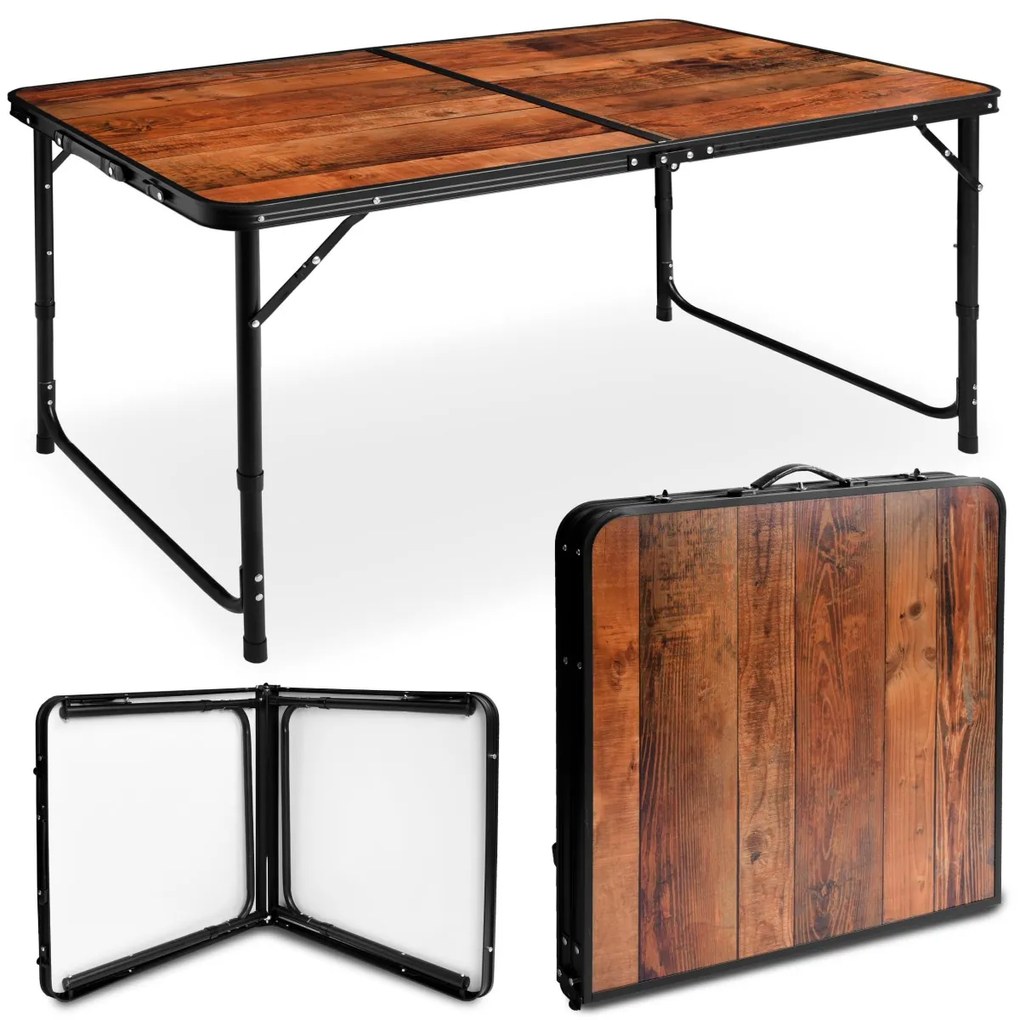 Kempingový stôl TRIP hnedo-čierny