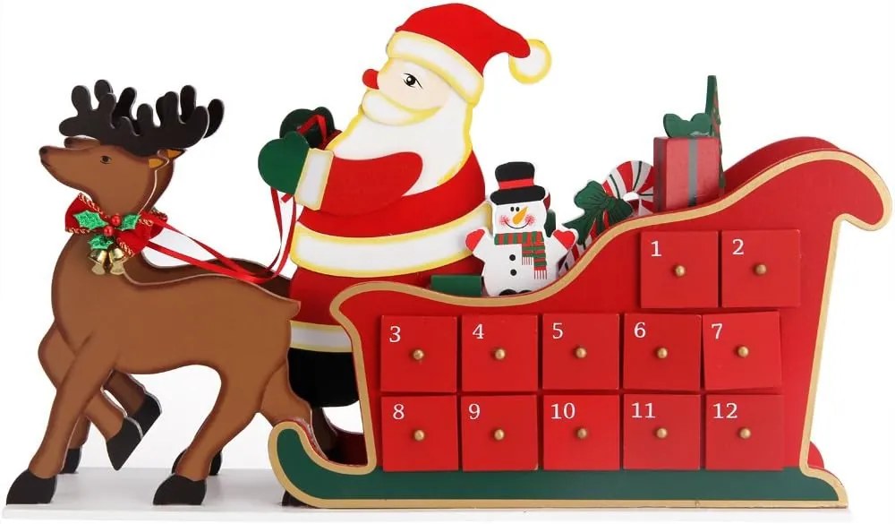 Adventný kalendár  NIKOLAS, 52x31x13cm, viacfarebná Spielwerk