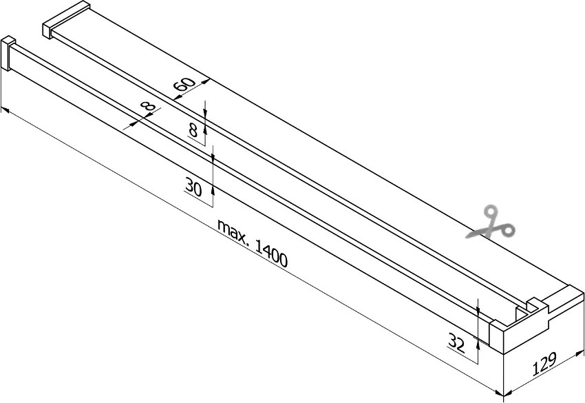 Mexen príslušenstvo, polička/držiak na uteráky pre sprchovú zástenu (max 140cm), zlatá, 800-02-50