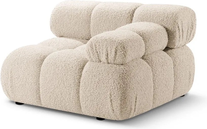 Béžový modul pohovky z textílie bouclé (pravý roh) Bellis – Micadoni Home