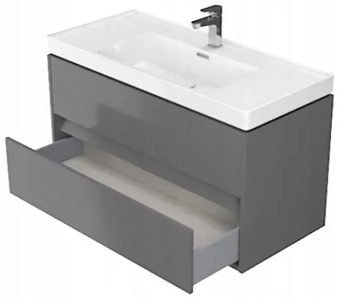 Cersanit Crea, závesná skrinka s umývadlom 100cm, set B111, šedá, S801-285