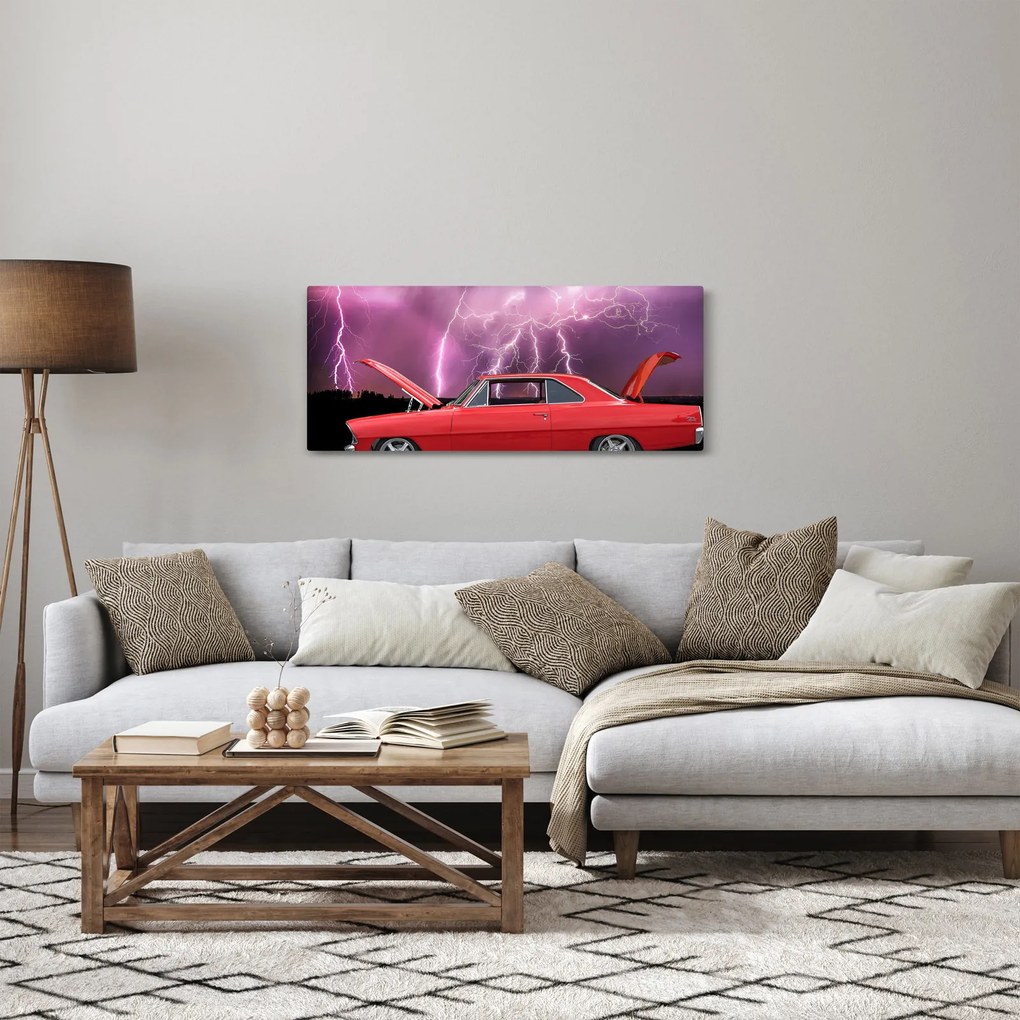 Obraz červeného auta (120x50 cm)
