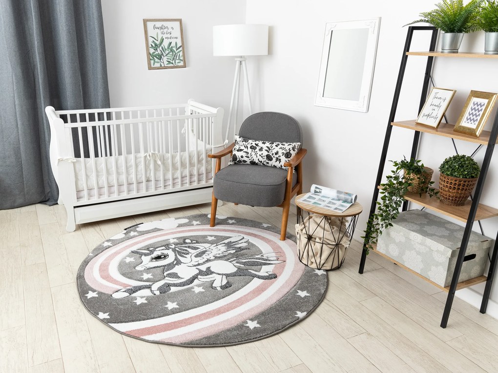 Okrúhly koberec PETIT PONY Poník, sivý