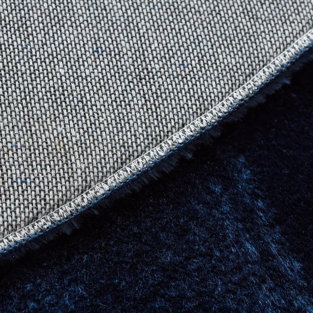 Dywany Łuszczów, Kusový koberec Visco Rabbit Dark blue 10 kruh, 120x120 (priemer) kruh, modrá, detská izba