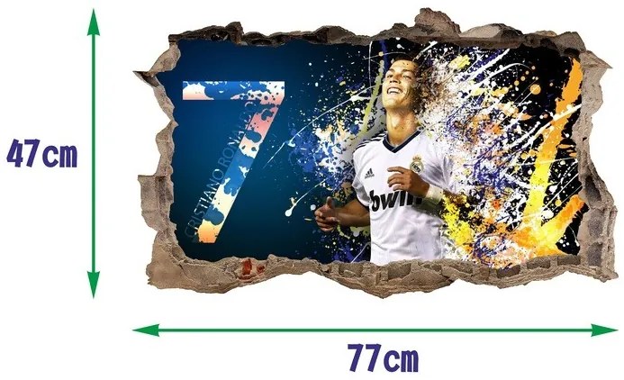 Cristiano Ronaldo dekoračná nálepka do detskej izby 47 x 77 cm