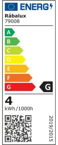 Rabalux Dekoratívna LED filament žiarovka s točeným vláknom, jantárová, E27, T45, 4W, 250lm, 3000K, 20000h.