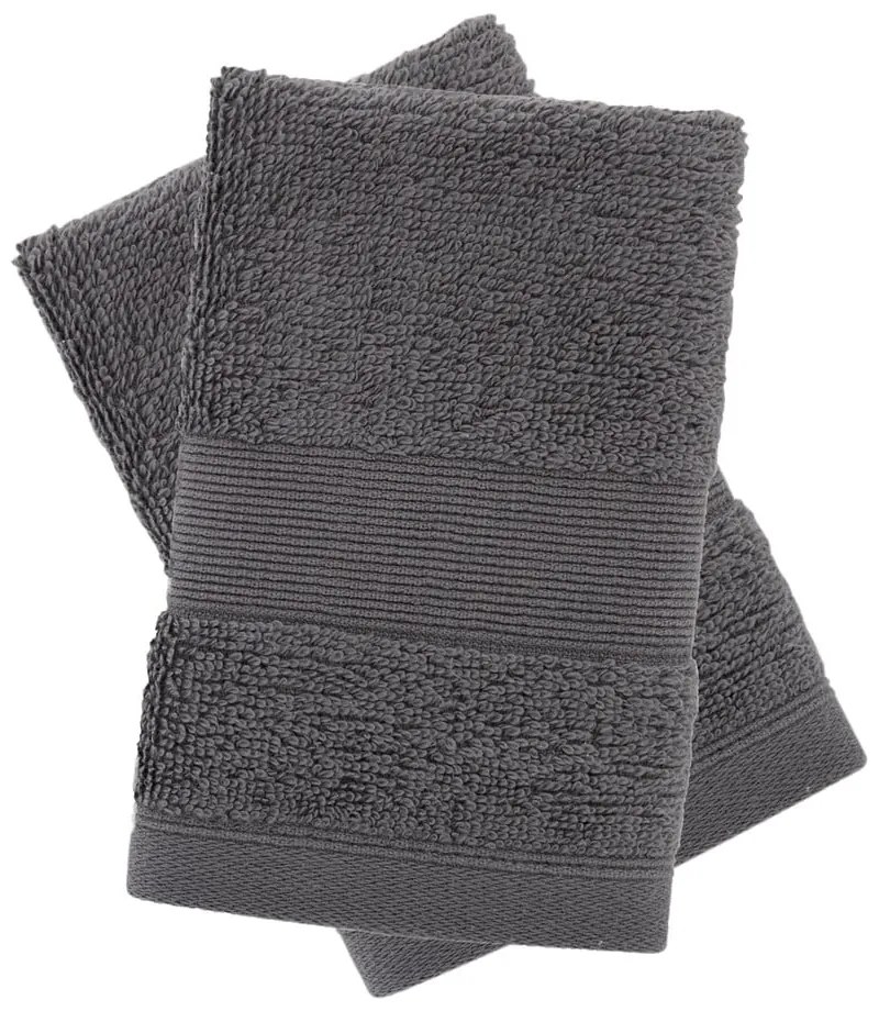 Tmavosivé froté bavlnené uteráky v súprave 2 ks 30x30 cm Anti–Bacterial – Catherine Lansfield