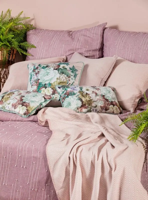 EUROFIRANY Bavlnená posteľná súprava s ozdobným prešívaním 160 cm x 200 cm viacfarebná 85% bavlna 15% polyester