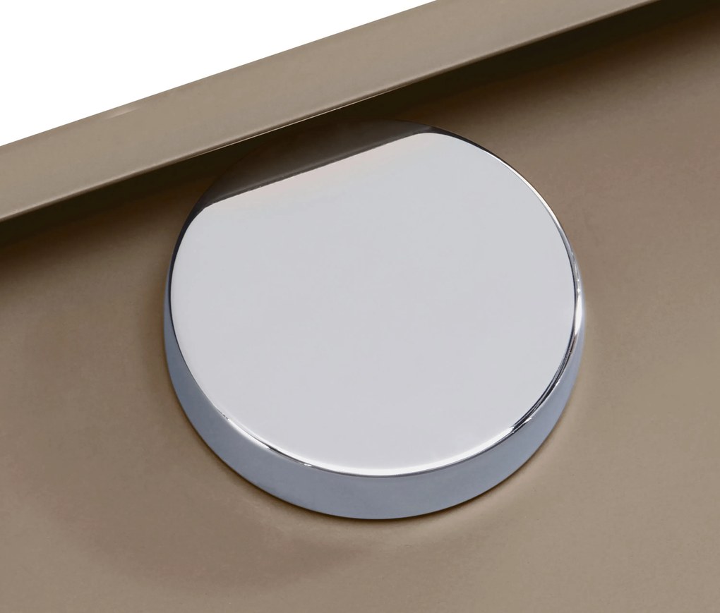 Nízky kovový stolík »CN3« s 3 výklopnými priečinkami, hnedosivý