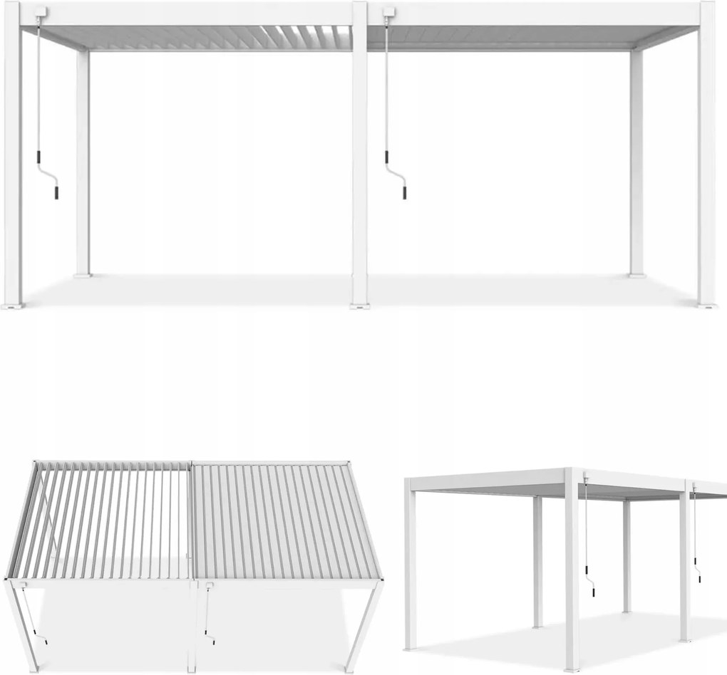 Záhradná pergola na terasu Elegance 3x6 hliníková na terasu záhrada biela