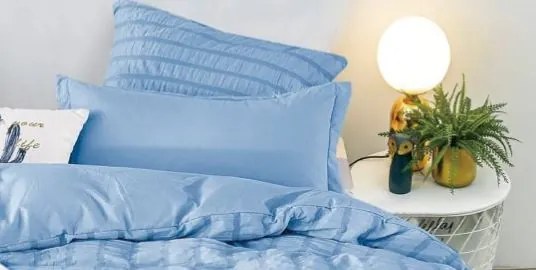 Obliečky z mikrovlákna s vaflovou štruktúrou WAFFLE modré