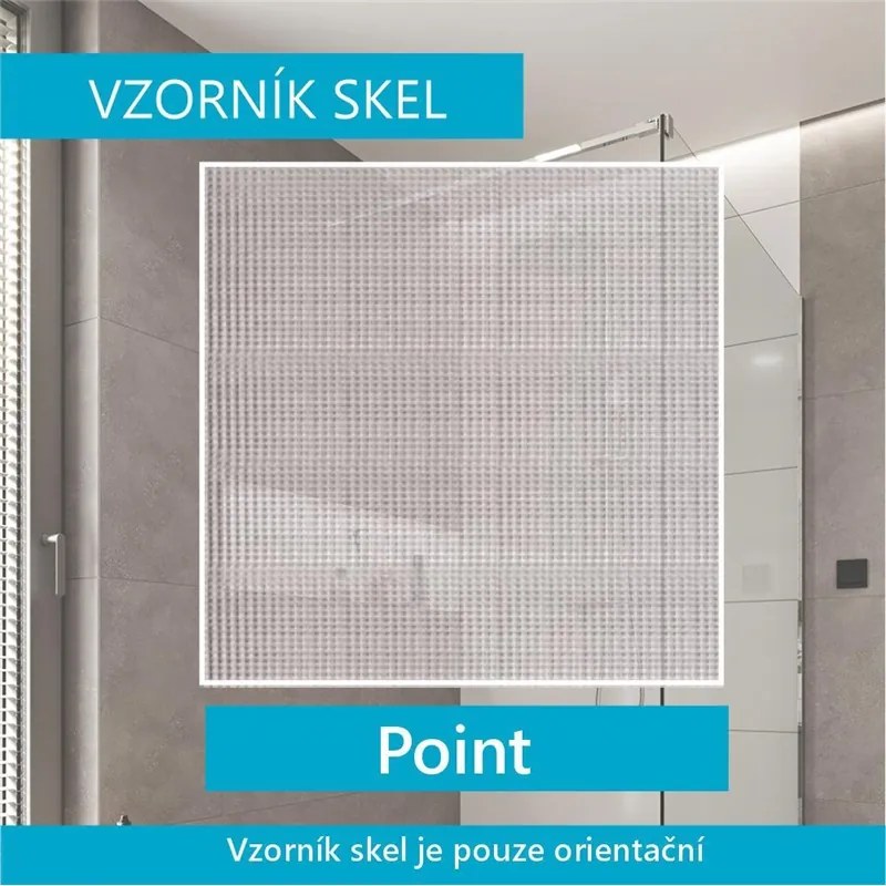 Mereo Lima, sprchovací kút 1000x900 cm, obdĺžnik, pivotové dvere a pevný diel, chrom ALU, sklo Point, MER-CK87942K