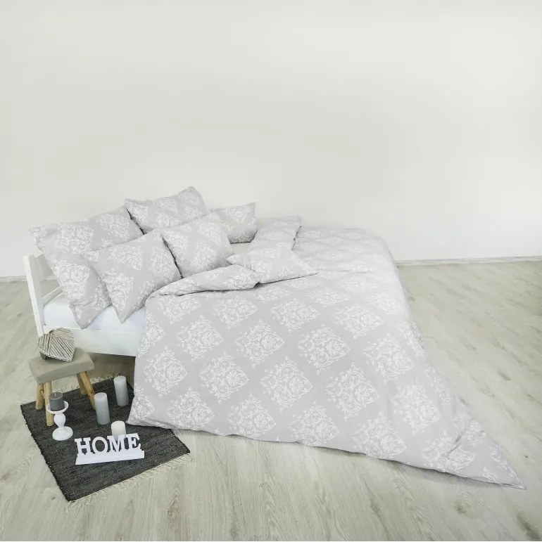 Obliečky bavlnené Atény sivé 140x200 + 70x90 EMI