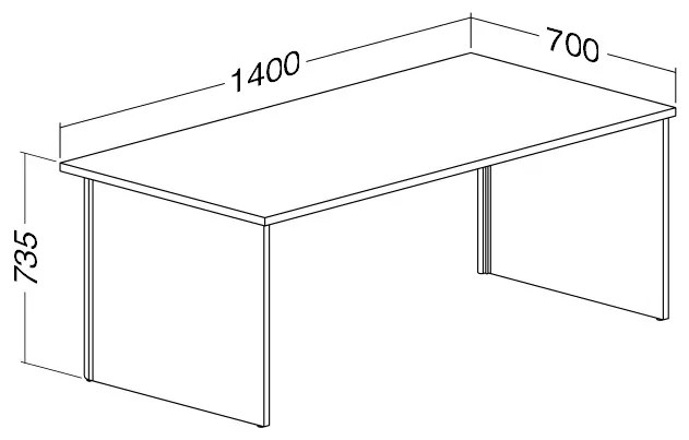 Stôl ProOffice A 70 x 140 cm, čerešňa