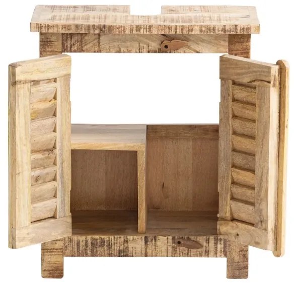 furniture-nabytek.cz - Masívna skrinka pod umývadlo Caribou z mangového dreva, lakovaná, hnedá – 52×30×60 cm