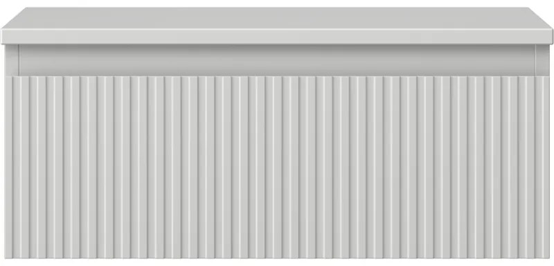 Mexen Rivel, kúpeľňová skrinka 60 cm s pracovnou doskou, 1 zásuvka, drážkovaná, matná sivá, 91A20-06023-1-BFC62