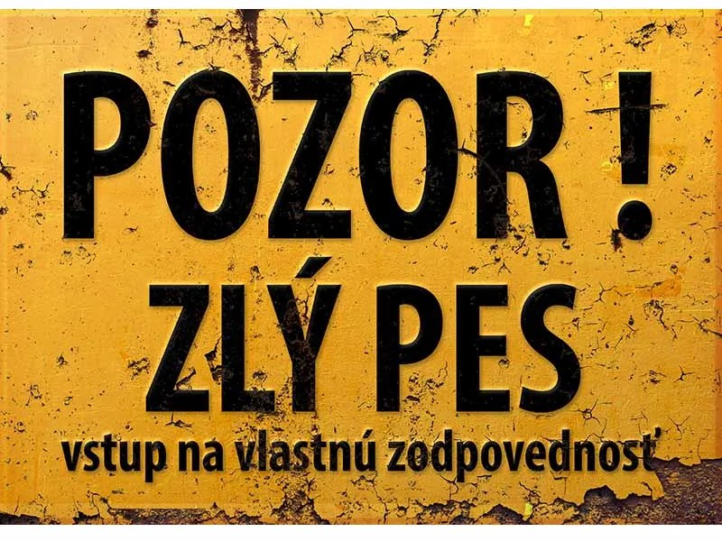 Ceduľa pozor zlý pes