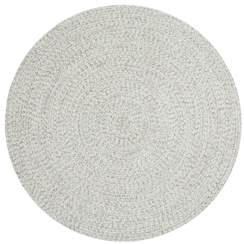 Hanse Home, Kusový koberec Braided 105553 Light Melange kruh – na von aj na doma, 200x200 (priemer) kruh, biela, chodba / predsieň